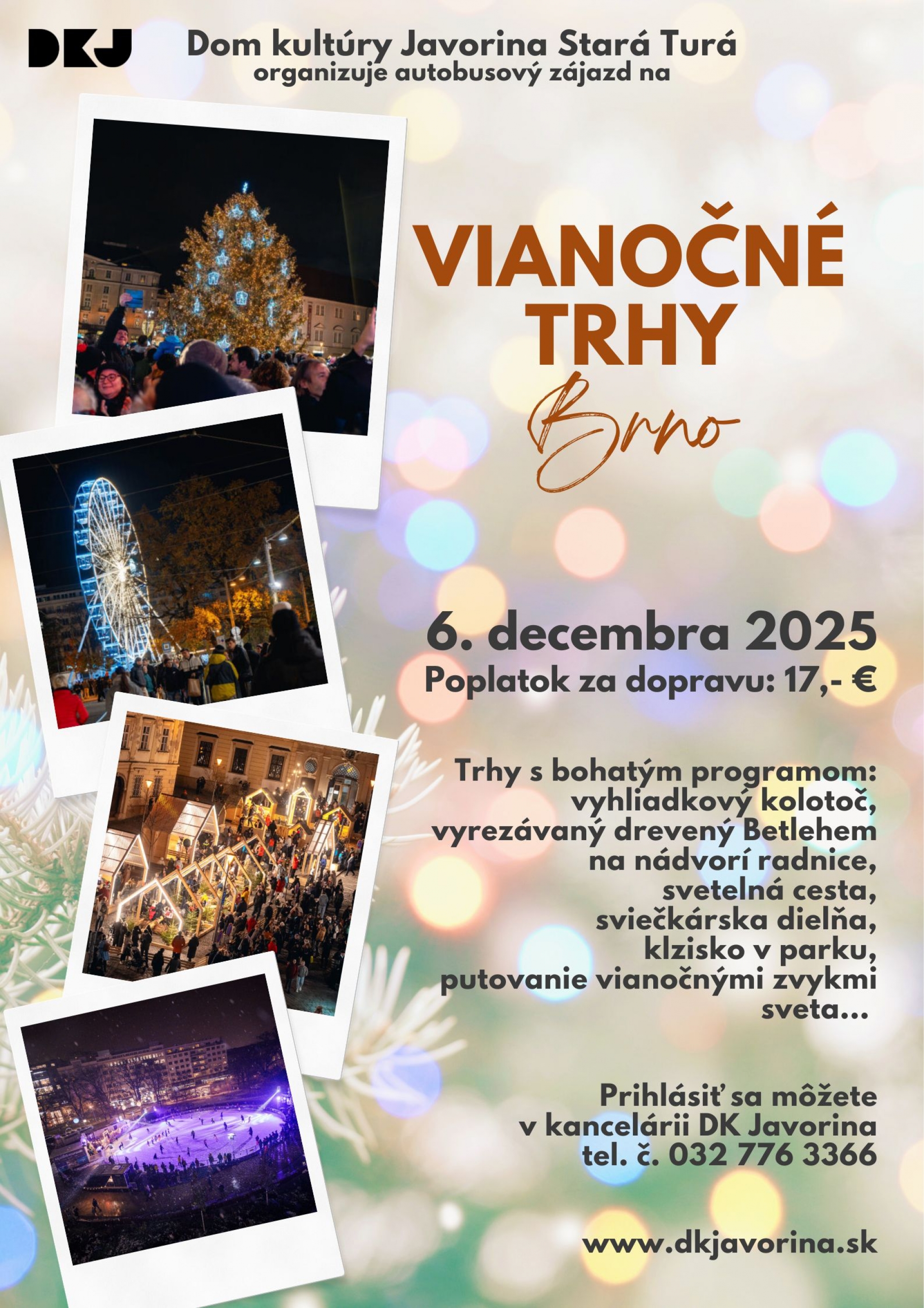 Autobusový zájazd na Vianočné trhy Brno