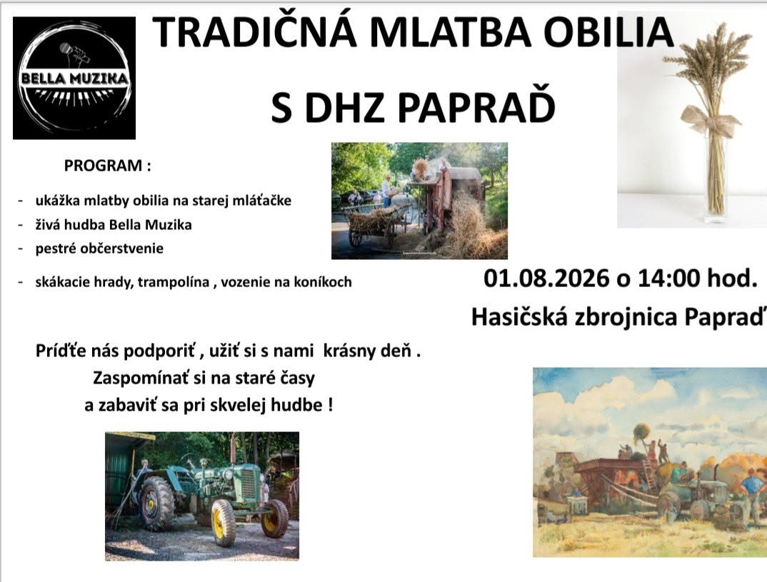 Tradičná mlatba obilia s DHZ Papraď